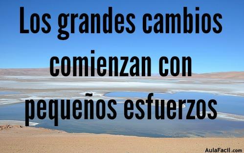 Los grandes cambios comienzan con pequeños esfuerzos. 