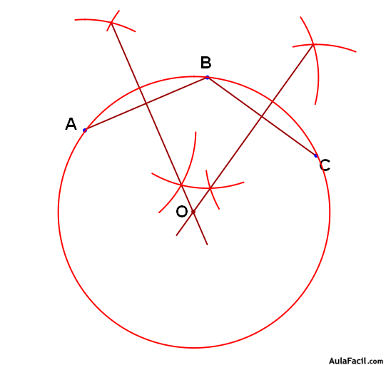 Image result for circunferencia que pasa por tres puntos