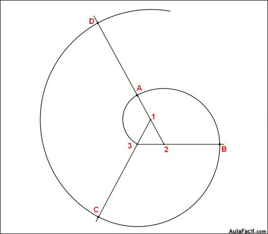 🥇▷【 Espirales : trazado de una espiral de tres centros situados en los  vértices de un triángulo equilátero - Educación plástica y visual (2º ESO) 】