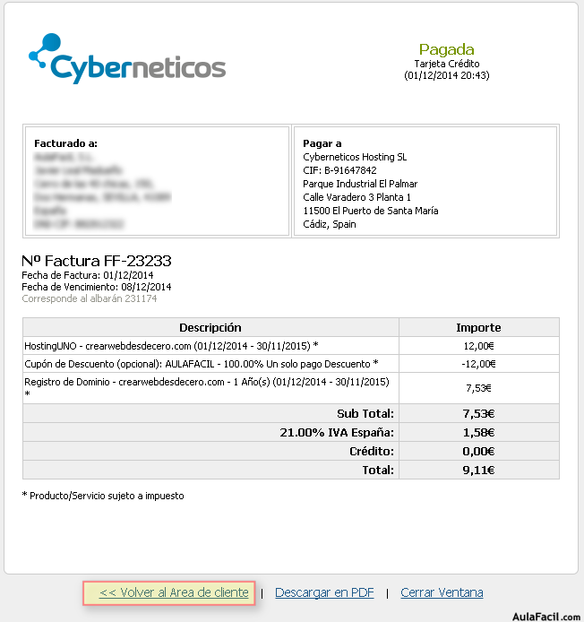 Cyberneticos - Registro de dominio