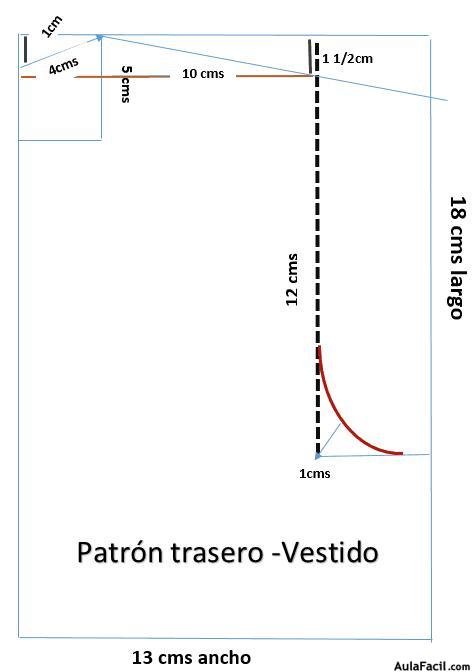 patrón traero del vestido