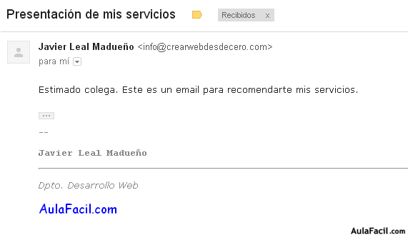 correo recibido