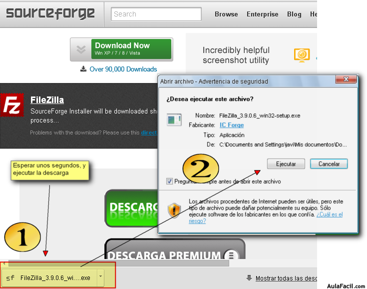 ejecutar filezilla