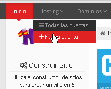 hosting / nueva cuenta