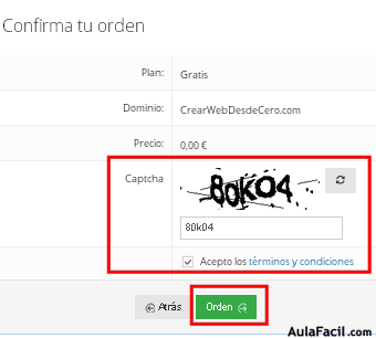 confirmar captcha