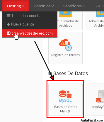 seleccionar bases de datos