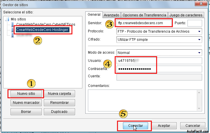 configurar acceso ftp