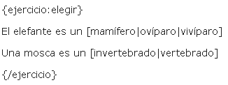 Ejemplo ejercicio elegir con otra temática