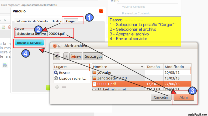 Cómo cargar un fichero PDF