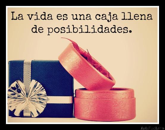 La vida es una caja llena de posibilidades.