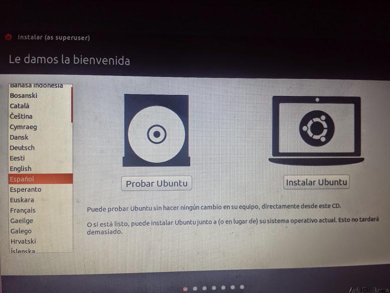 Bienvenida de ubuntu