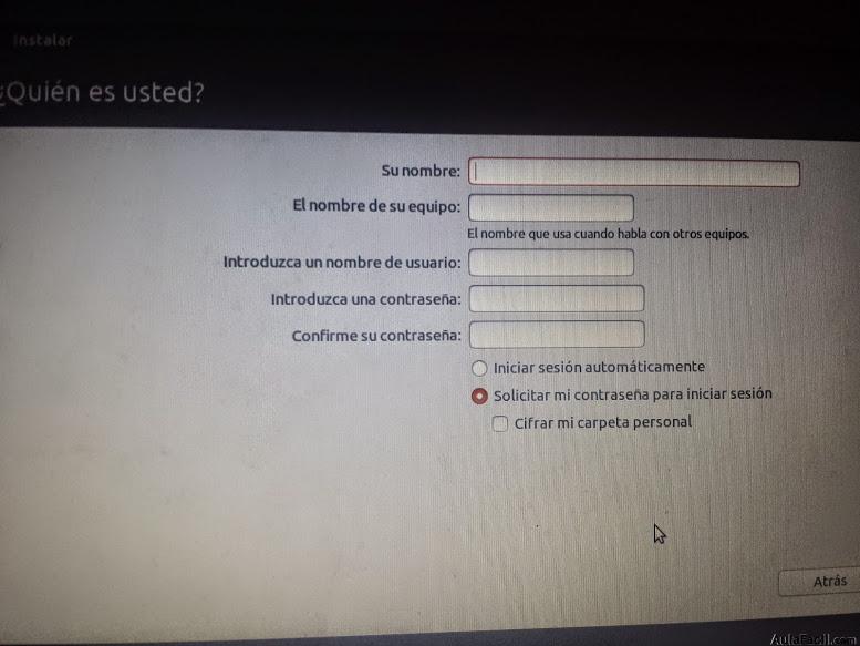 configuración de usuarios