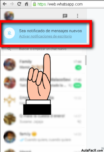 Ser notificado en Whatsapp