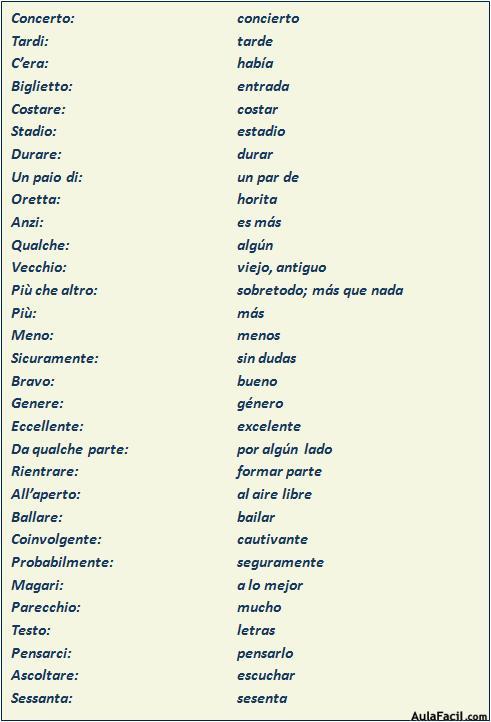 Vocabulario