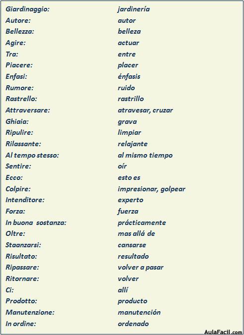 Vocabulario