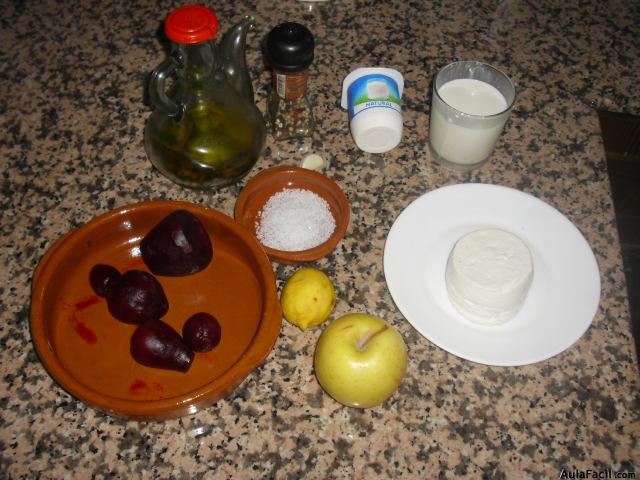 ingredientes paté de remolacha con queso fresco