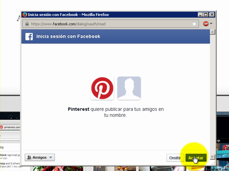 Aceptar Pinterest