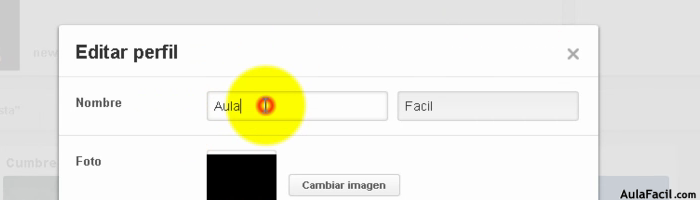 Cambiar nombre perfil