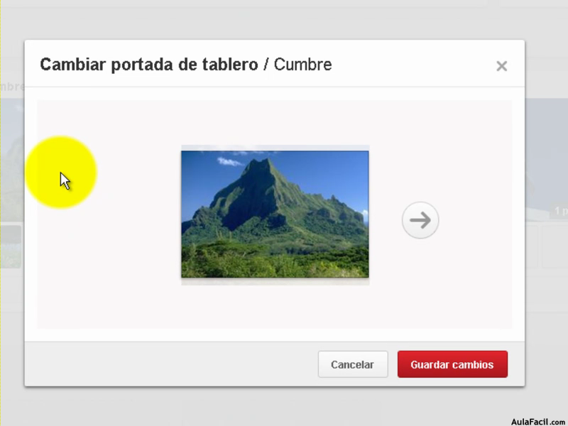 Cambiar portada de tablero