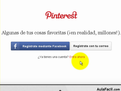 Entrar en Pinterest