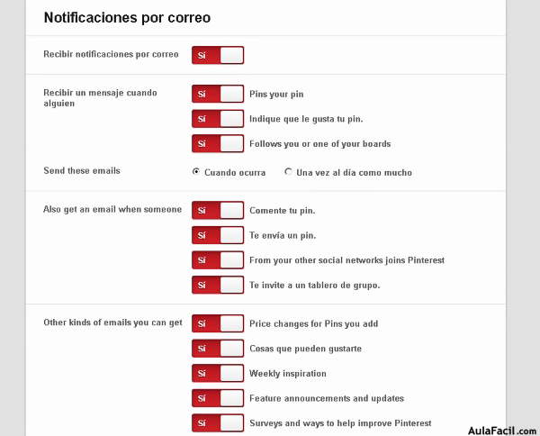 Notificaciones por correo