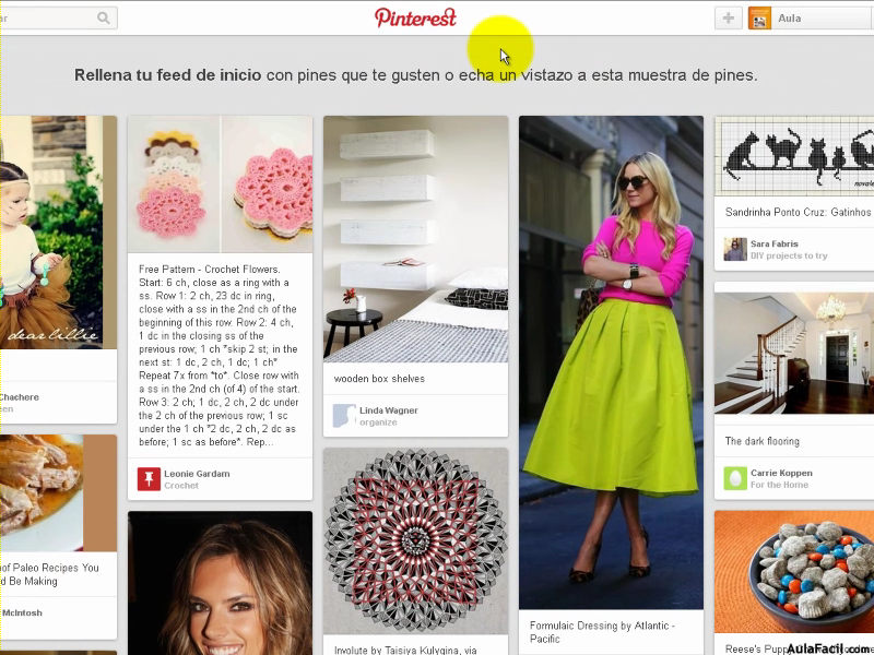 Pinterest página principal
