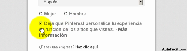 Pinterest personaliza tu experiencia