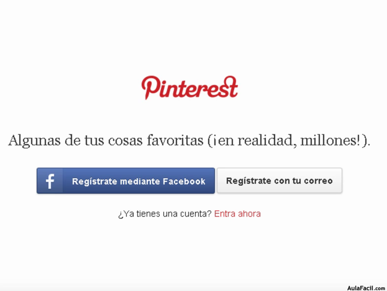 Registro en Pinterest