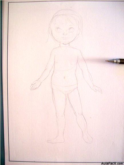 Dibujar la niña - maniquí