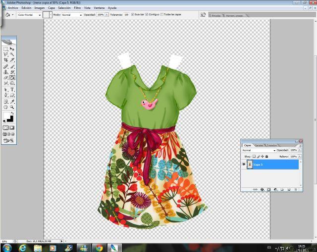 Falda estampada y blusa - Diseño terminado