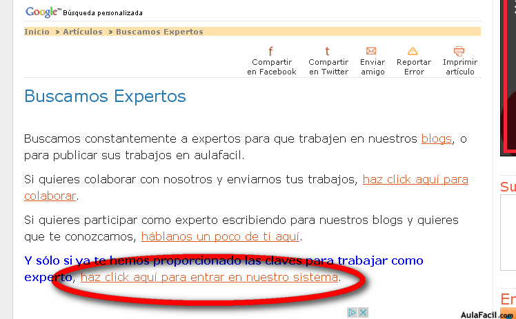 Entrar login expertos