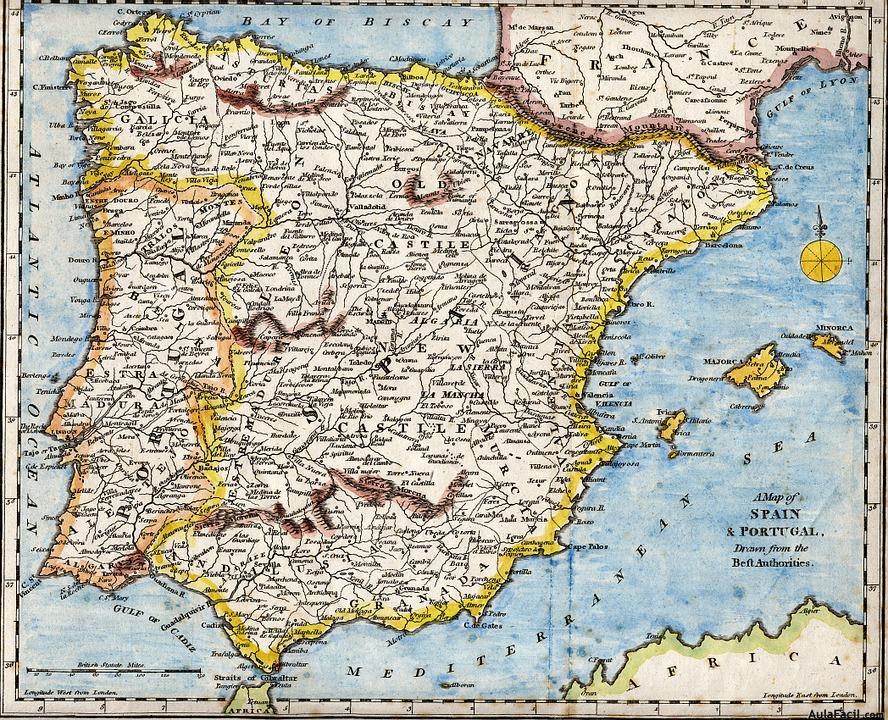 mapa peninsula iberica antiguo