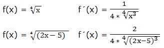 derivada de una raíz de grado N