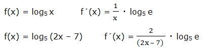 derivada de un logarítmo