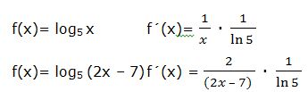 derivada de un logaritmo