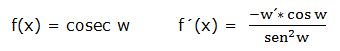 derivda de la cosecante
