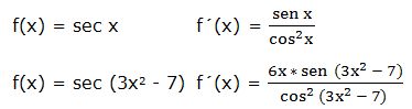 derivada de la secante