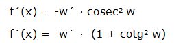 derivada cotangente