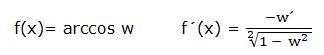 derivada del arcocoseno
