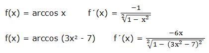 derivada del arcocoseno