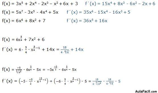 derivada de una función de varios terminos II