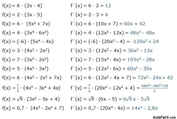 derivada de una constante por una función