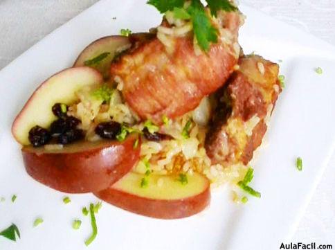 Arroz de cerdo con manzana