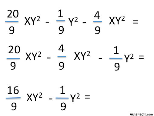 Resta de fracciones algebraicas con mismo denominador