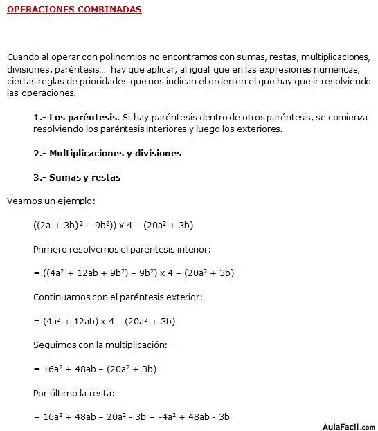 operaciones combinadas