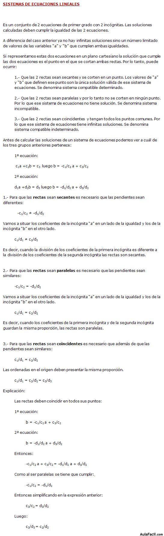 Sisitemas de Ecuaciones Lineales