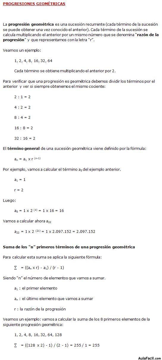 Progresiones Geométricas