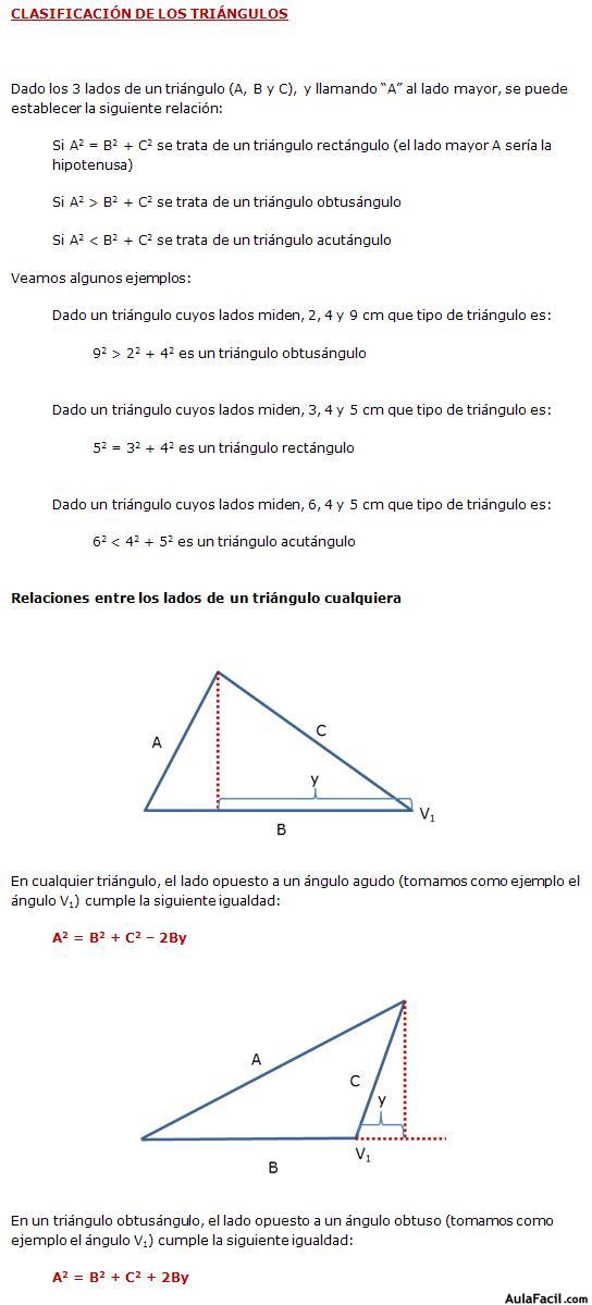 clasificación de los triangulos
