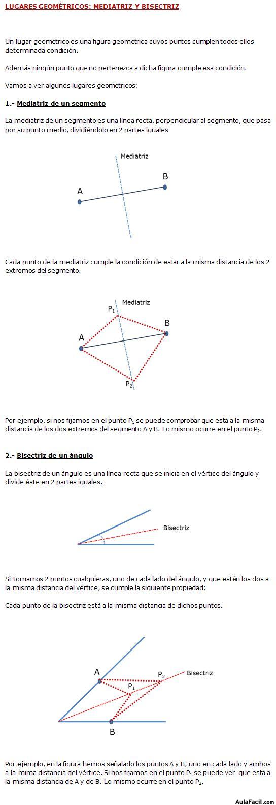 lugares geometricos, mediatriz y bisectriz