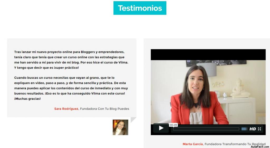 Curso credibilidad. Testimoniales